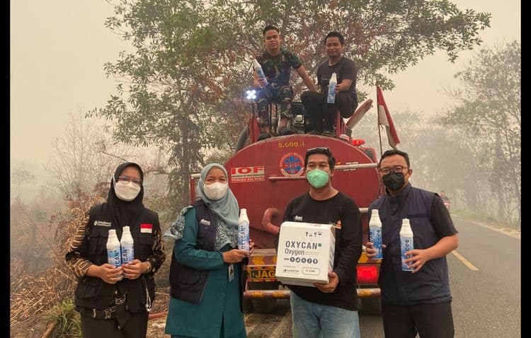 Muhammadiyah Salurkan Bantuan Oxycan Untuk Relawan Karhutla Di Kalteng