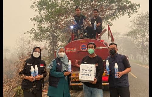 Muhammadiyah Salurkan Bantuan Oxycan Untuk Relawan Karhutla Di Kalteng